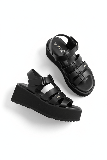 Sandalias Negro Plataforma 14936 Velcro Casual de mujer Zoé Brand Costa Rica