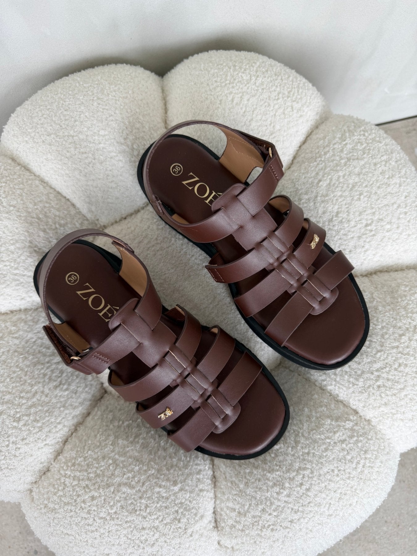 Sandalias Café Plataforma 14937 Velcro Casual de mujer Zoé Brand Costa Rica