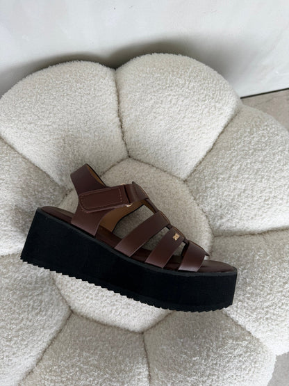 Sandalias Café Plataforma 14937 Velcro Casual de mujer Zoé Brand Costa Rica