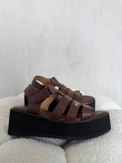 Sandalias Café Plataforma 14937 Velcro Casual de mujer Zoé Brand Costa Rica