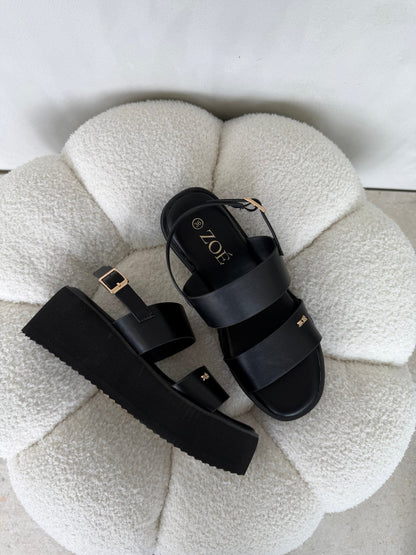 Sandalias Negro Plataforma 14938 Doble Correa Slingback Casual de mujer Zoé Brand Costa Rica