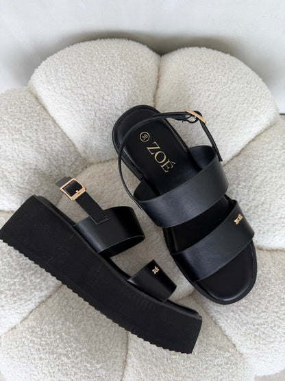 Sandalias Negro Plataforma 14938 Doble Correa Slingback Casual de mujer Zoé Brand Costa Rica