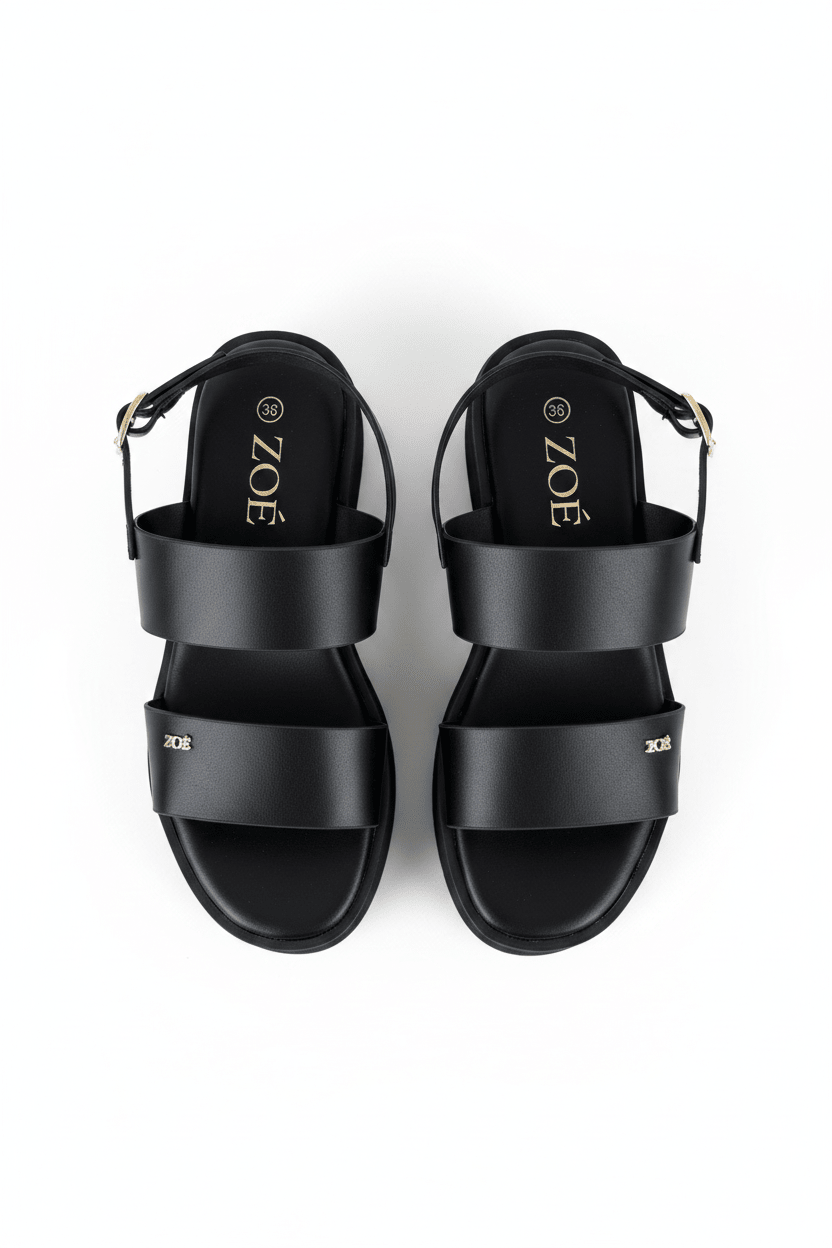 Sandalias Negro Plataforma 14938 Doble Correa Slingback Casual de mujer Zoé Brand Costa Rica
