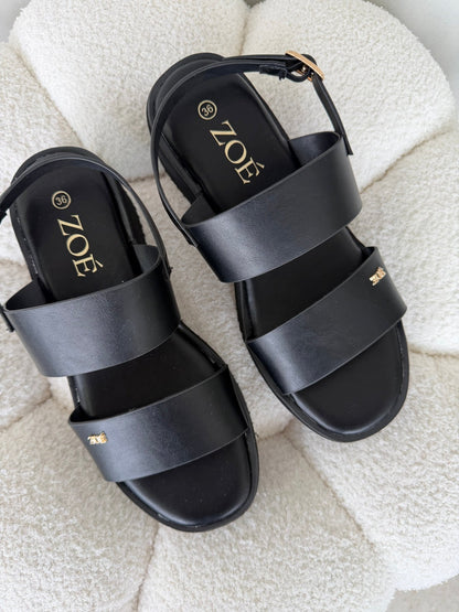 Sandalias Negro Plataforma 14938 Doble Correa Slingback Casual de mujer Zoé Brand Costa Rica