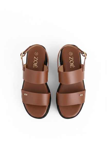 Sandalias Camel Plataforma 14939 Doble Correa Slingback Casual de mujer Zoé Brand Costa Rica