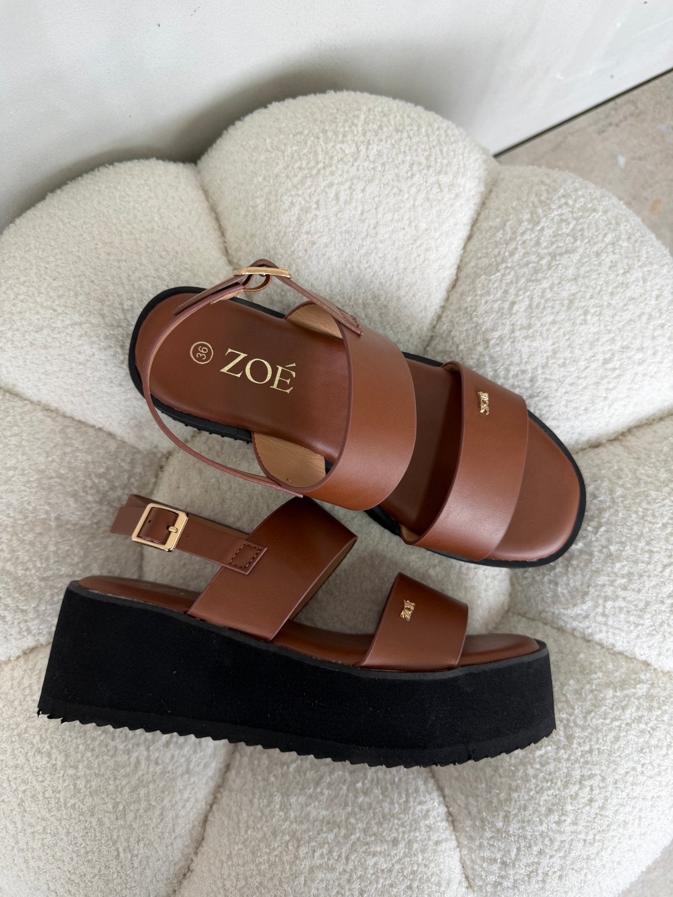 Sandalias Camel Plataforma 14939 Doble Correa Slingback Casual de mujer Zoé Brand Costa Rica