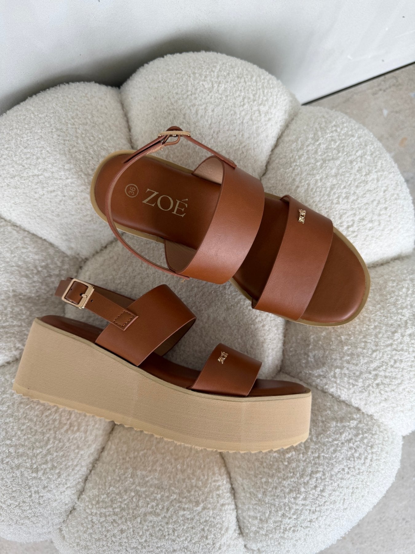 Sandalias Tan Plataforma 14940 Doble Correa Slingback Casual de mujer Zoé Brand Costa Rica