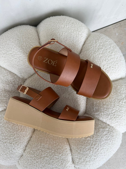 Sandalias Tan Plataforma 14940 Doble Correa Slingback Casual de mujer Zoé Brand Costa Rica