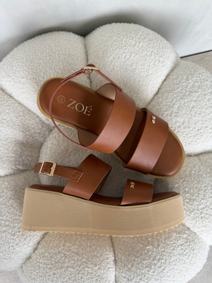 Sandalias Tan Plataforma 14940 Doble Correa Slingback Casual de mujer Zoé Brand Costa Rica