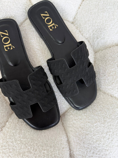 Sandalias Negro Gamuza 14943 Casual Zoé Brand Costa Rica