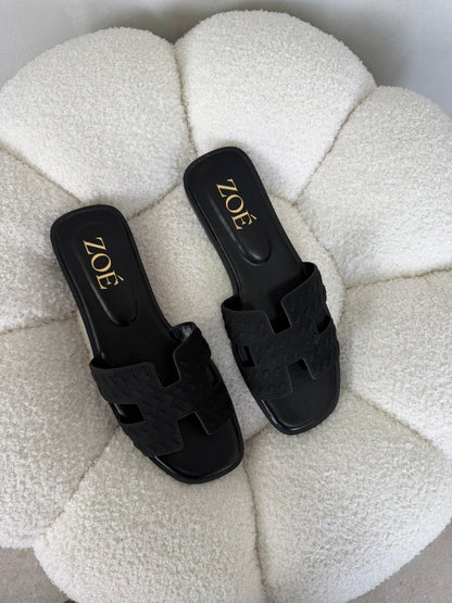 Sandalias Negro Gamuza 14943 Casual Zoé Brand Costa Rica