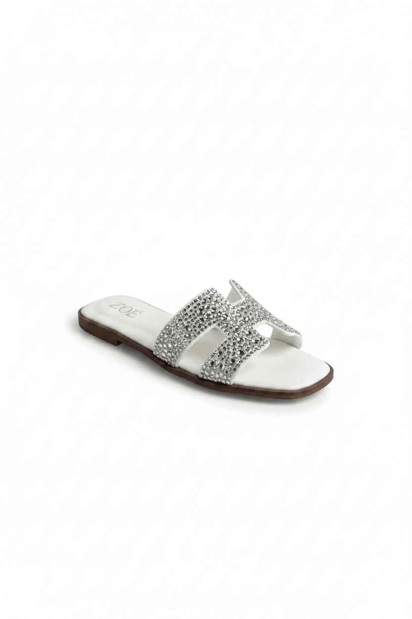 Sandalias Blanco Brillos 14953 Flats Casual de mujer Zoé Brand Costa Rica