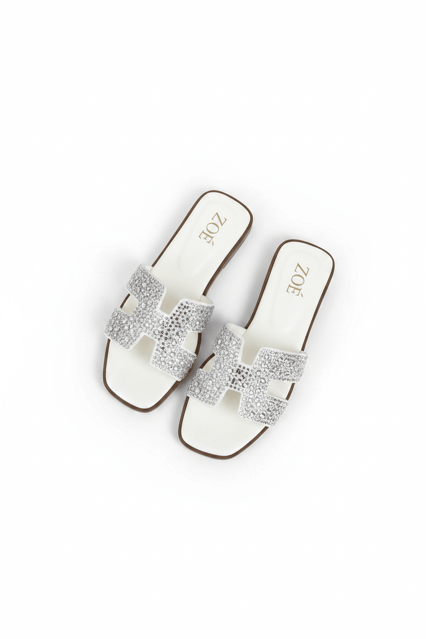 Sandalias Blanco Brillos 14953 Flats Casual de mujer Zoé Brand Costa Rica