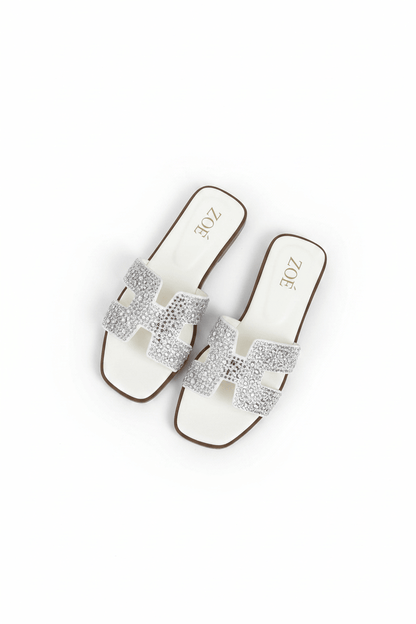 Sandalias Blanco Brillos 14953 Flats Casual de mujer Zoé Brand Costa Rica