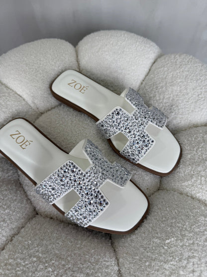 Sandalias Blanco Brillos 14953 Flats Casual de mujer Zoé Brand Costa Rica