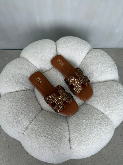Sandalias Tan Brillos 14954 Flats Casual de mujer Zoé Brand Costa Rica
