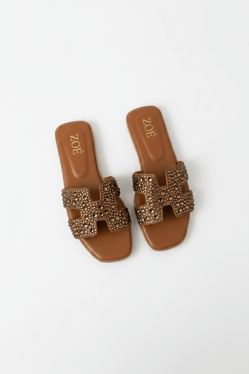 Sandalias Tan Brillos 14954 Flats Casual de mujer Zoé Brand Costa Rica