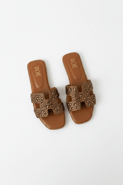 Sandalias Tan Brillos 14954 Flats Casual de mujer Zoé Brand Costa Rica