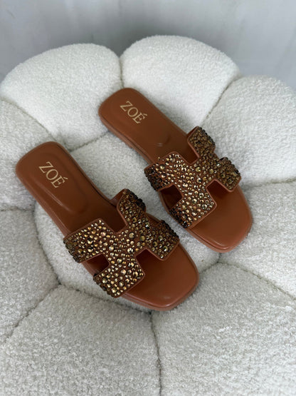 Sandalias Tan Brillos 14954 Flats Casual de mujer Zoé Brand Costa Rica