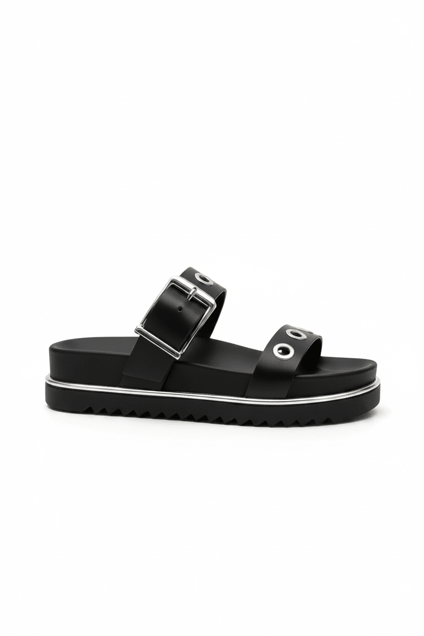 Sandalias Negro Plataforma 14967 Doble Correa Hebilla Casual de mujer Zoé Brand Costa Rica