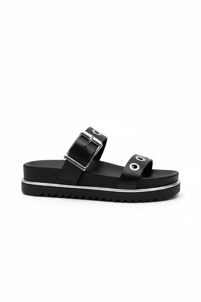 Sandalias Negro Plataforma 14967 Doble Correa Hebilla Casual de mujer Zoé Brand Costa Rica