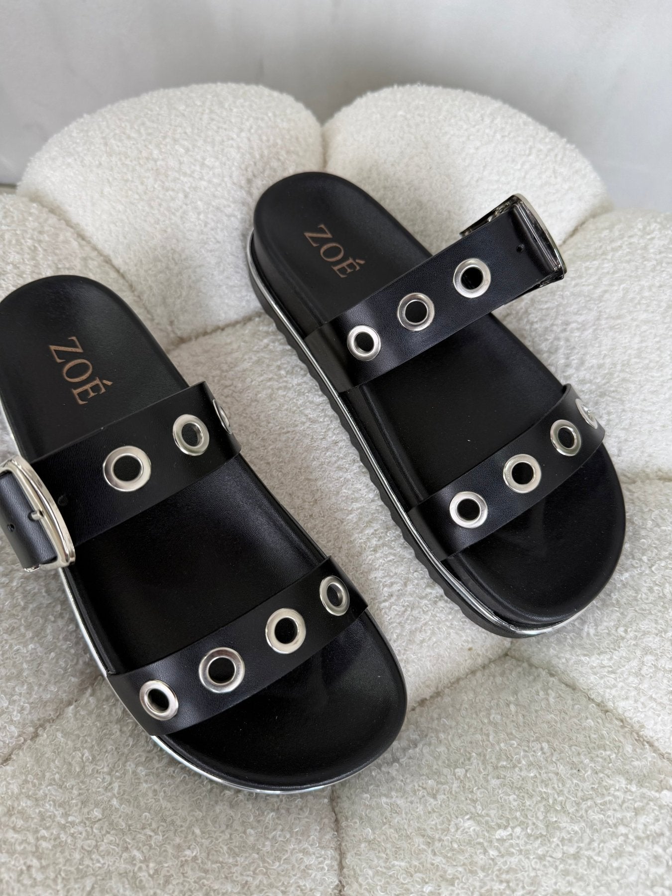 Sandalias Negro Plataforma 14967 Doble Correa Hebilla Casual de mujer Zoé Brand Costa Rica