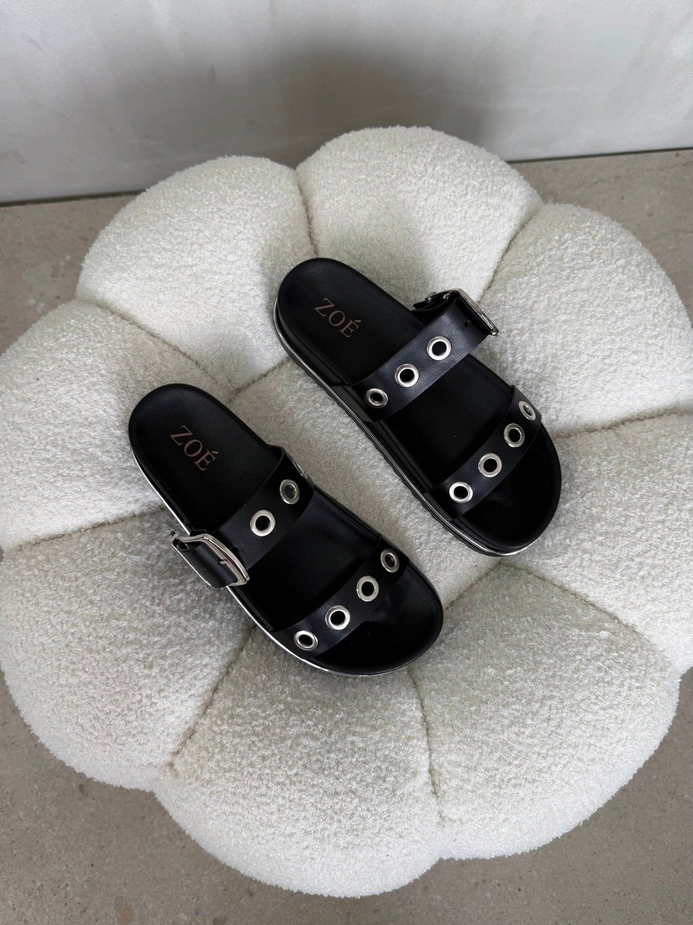 Sandalias Negro Plataforma 14967 Doble Correa Hebilla Casual de mujer Zoé Brand Costa Rica