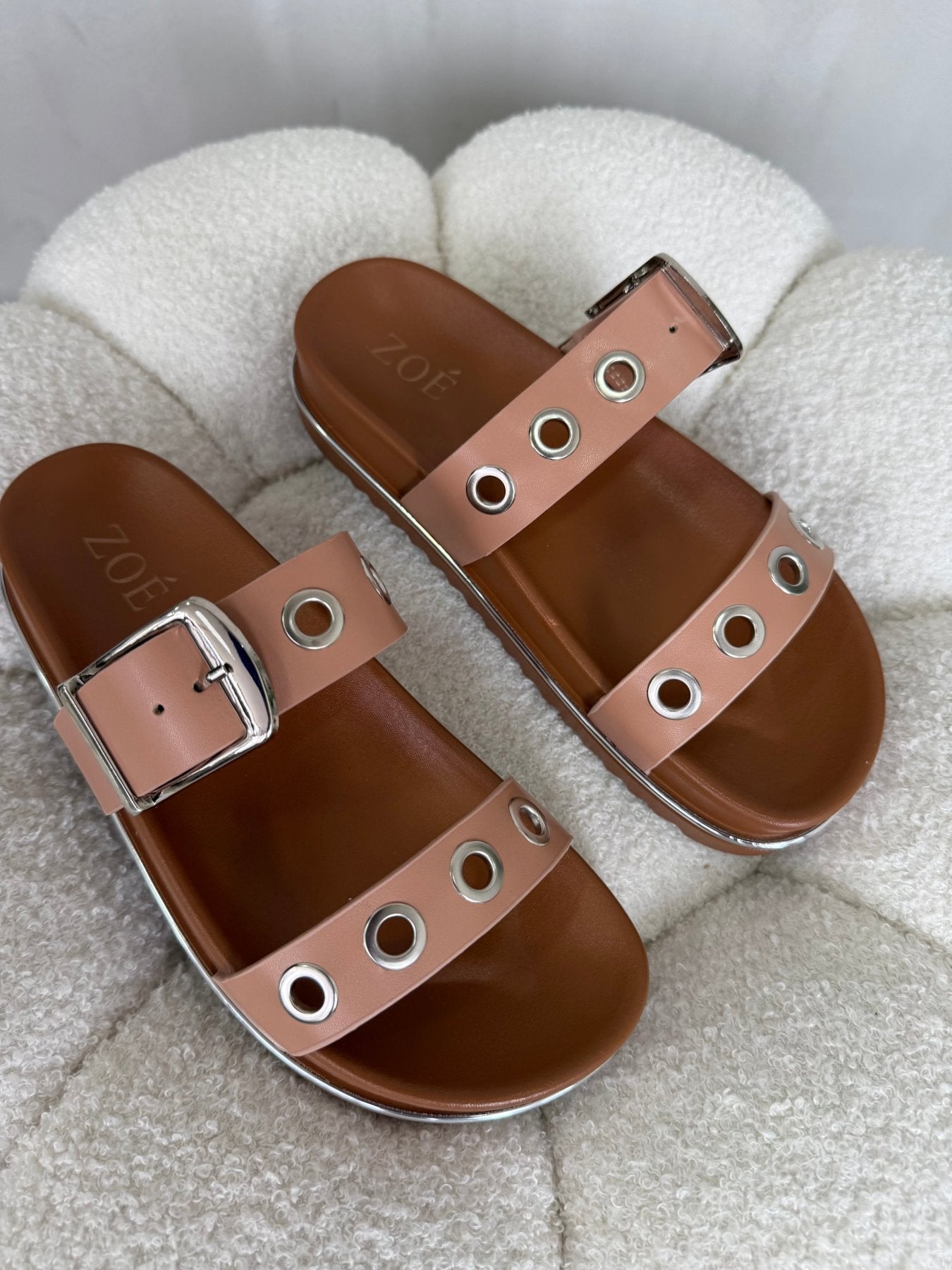 Sandalias Nude Plataforma 14968 Doble Correa Hebilla Casual de mujer Zoé Brand Costa Rica