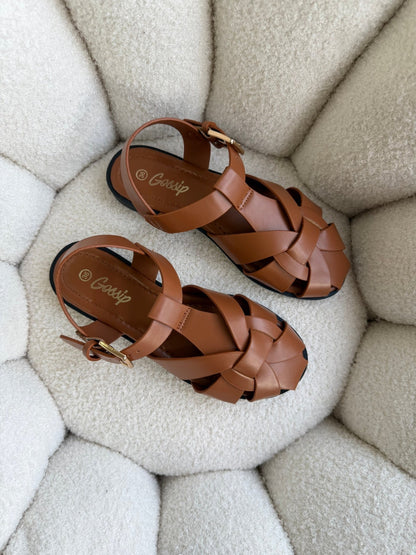 Sandalias Camel 14979 Hebilla Slingback Flats Casual de mujer Zoé Brand Costa Rica