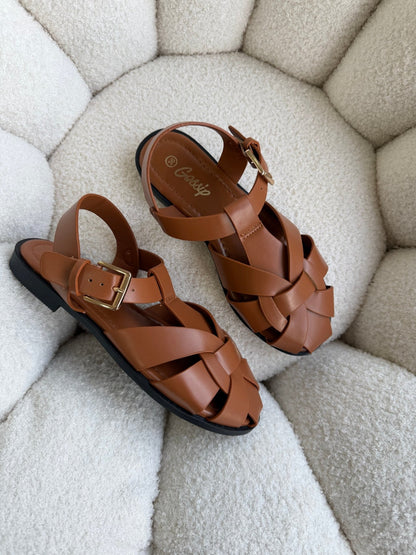 Sandalias Camel 14979 Hebilla Slingback Flats Casual de mujer Zoé Brand Costa Rica