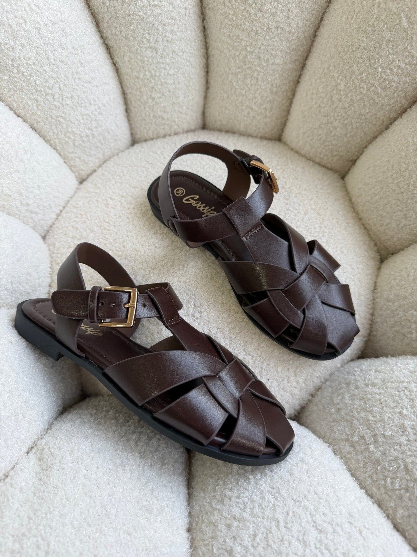 Sandalias Café 14980 Hebilla Slingback Flats Casual de mujer Zoé Brand Costa Rica