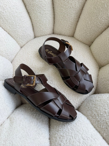 Sandalias Café 14980 Hebilla Slingback Flats Casual de mujer Zoé Brand Costa Rica
