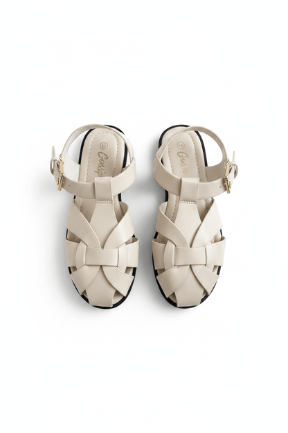 Sandalias Beige 14981 Slingback con Hebilla Flats Casual de mujer Zoé Brand Costa Rica
