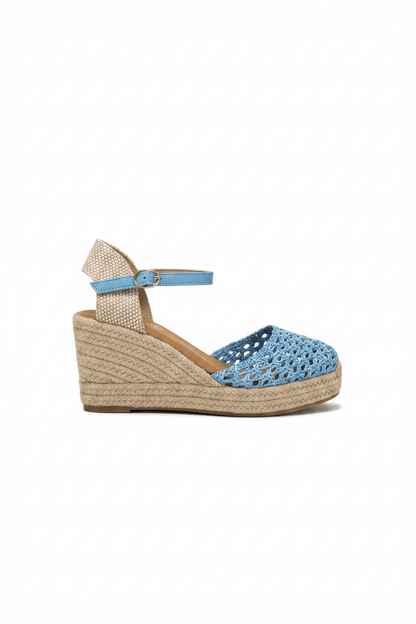 Sandalias Azul Cuña 15130 Hebilla Correa de mujer Costa Rica - ZOÉ BRAND 2026 blue clásico