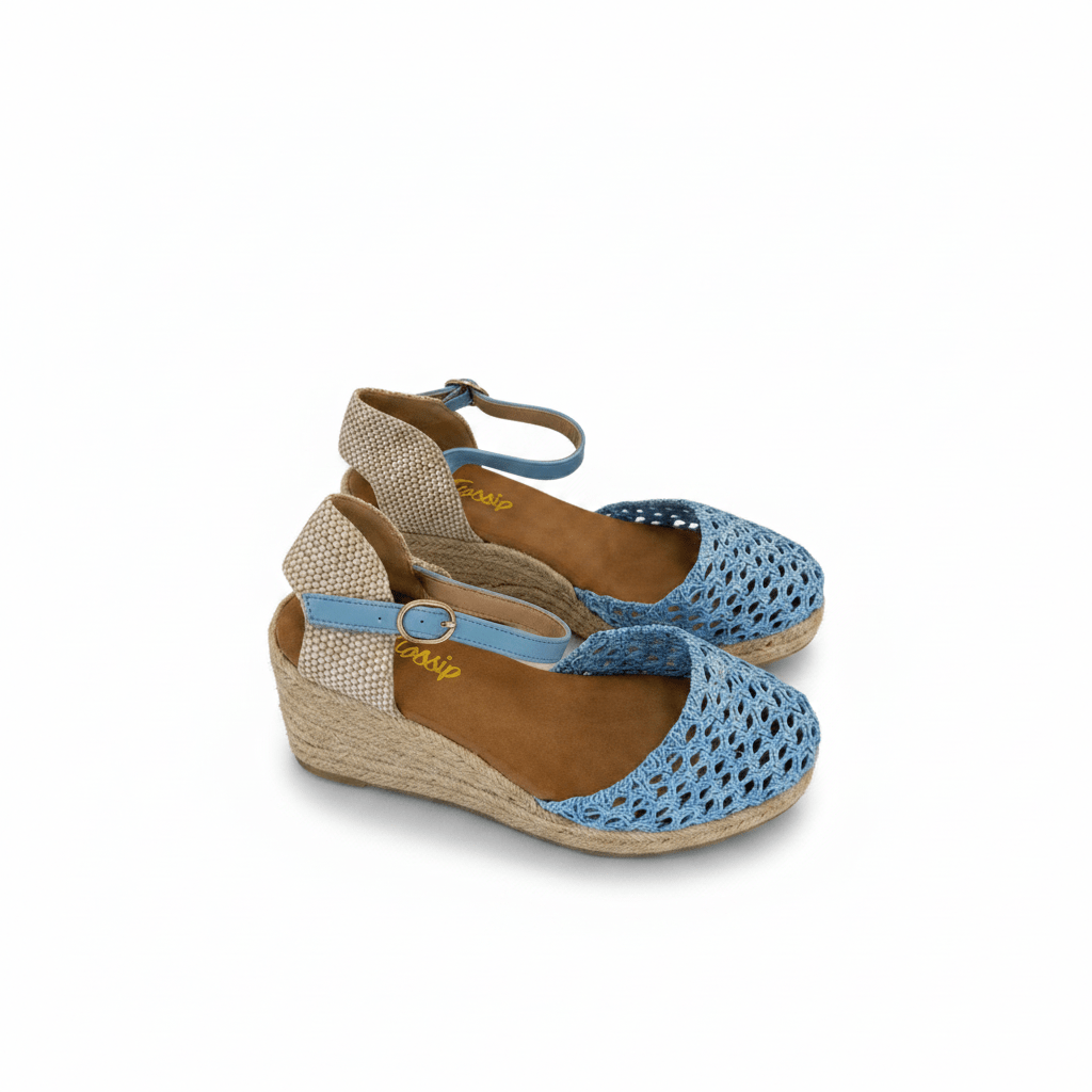 Sandalias Azul Cuña 15130 Hebilla Correa de mujer Costa Rica - ZOÉ BRAND 2026 blue clásico