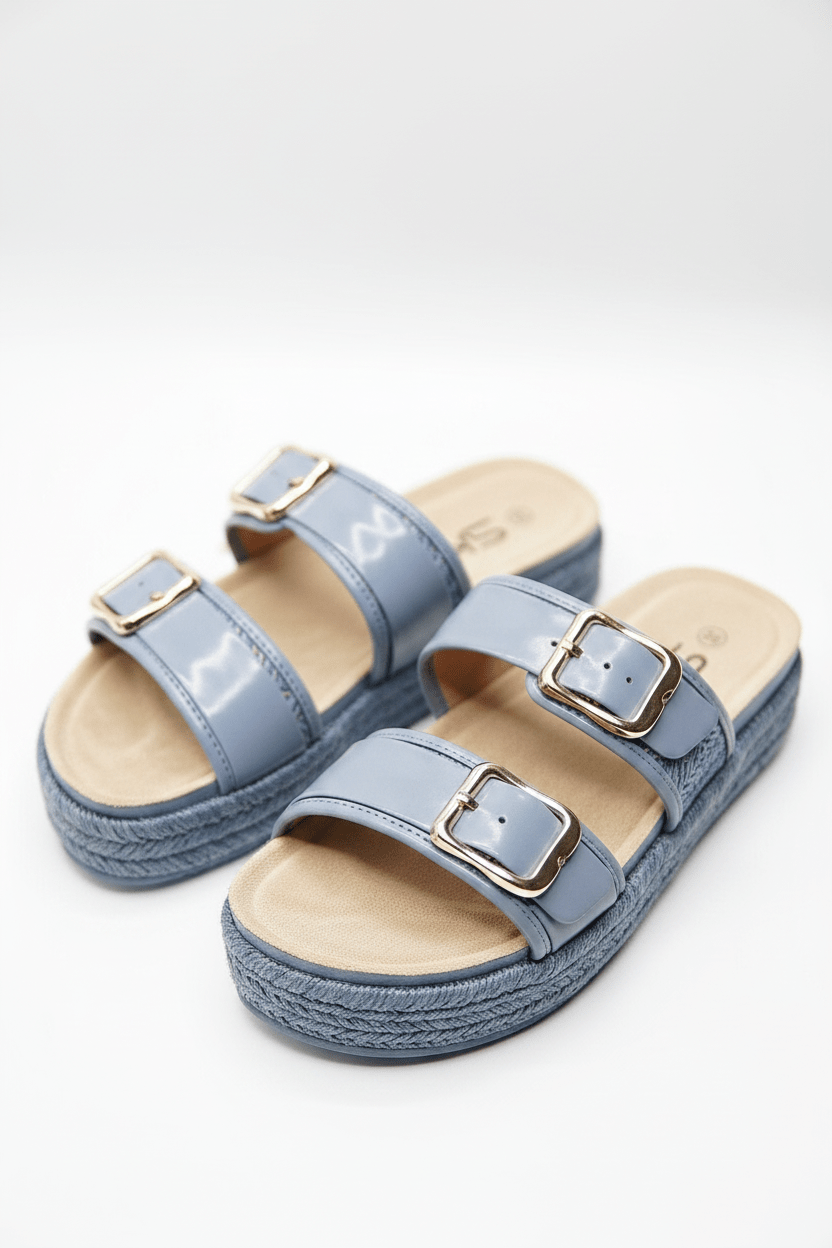 Sandalias Azul Yute Plataforma 14869 Doble Correa Hebillas Casual de mujer Zoé Brand Costa Rica - ZOÉ BRAND 2026 disponible-35 disponible-36