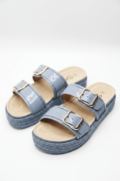 Sandalias Azul Yute Plataforma 14869 Doble Correa Hebillas Casual de mujer Zoé Brand Costa Rica - ZOÉ BRAND 2026 disponible-35 disponible-36