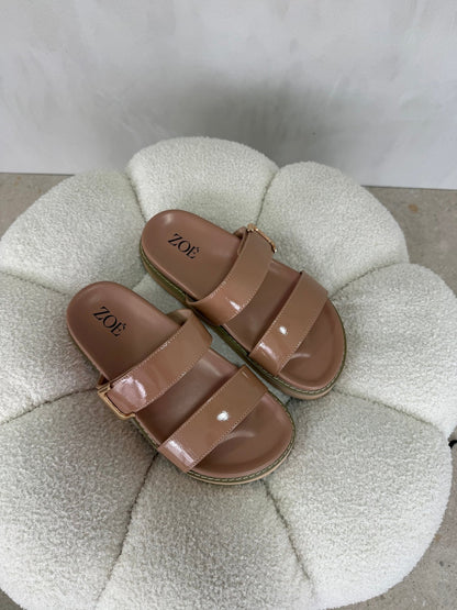 Sandalias Beige 15065 Hebilla Casual de mujer Zoé Brand Costa Rica - ZOÉ BRAND 2026 beige chancletas