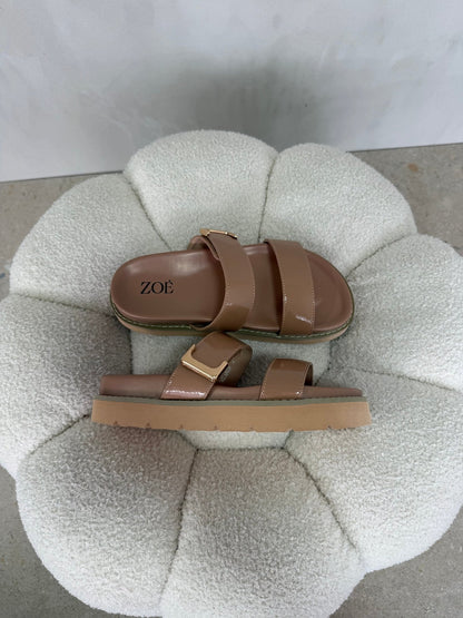 Sandalias Beige 15065 Hebilla Casual de mujer Zoé Brand Costa Rica - ZOÉ BRAND 2026 beige chancletas