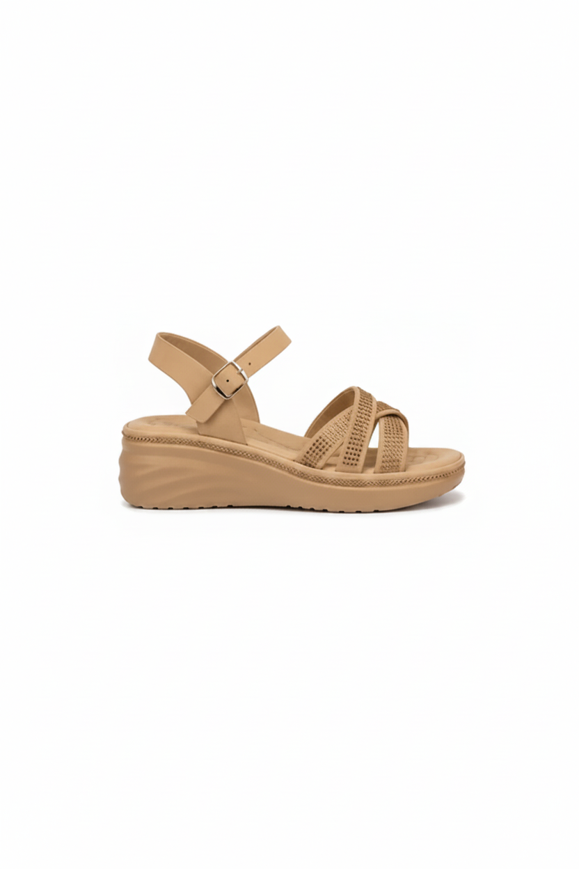 Sandalias Beige Brillos Cuña 14832 Hebilla Casual de mujer Zoé Brand Costa Rica - ZOÉ BRAND 2026 disponible-35 disponible-36