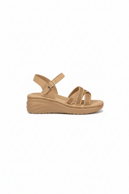 Sandalias Beige Brillos Cuña 14832 Hebilla Casual de mujer Zoé Brand Costa Rica - ZOÉ BRAND 2026 disponible-35 disponible-36