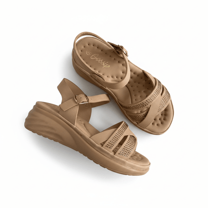 Sandalias Beige Brillos Cuña 14832 Hebilla Casual de mujer Zoé Brand Costa Rica - ZOÉ BRAND 2026 disponible-35 disponible-36
