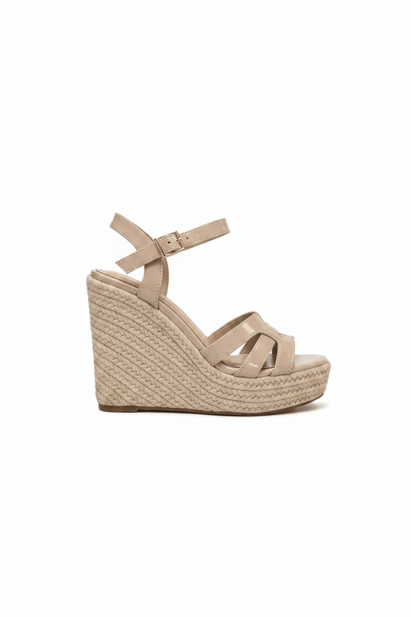 Sandalias Beige Charol Cuña 15136 Hebilla de mujer Costa Rica - ZOÉ BRAND 2026 beige charol