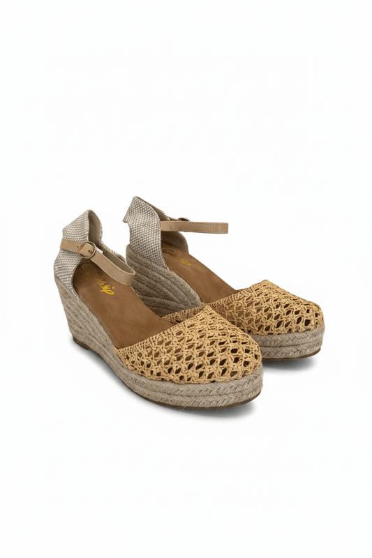 Sandalias Beige Cuña 15131 Hebilla Correa de mujer Costa Rica - ZOÉ BRAND 2026 beige clásico