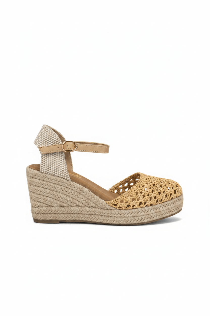 Sandalias Beige Cuña 15131 Hebilla Correa de mujer Costa Rica - ZOÉ BRAND 2026 beige clásico