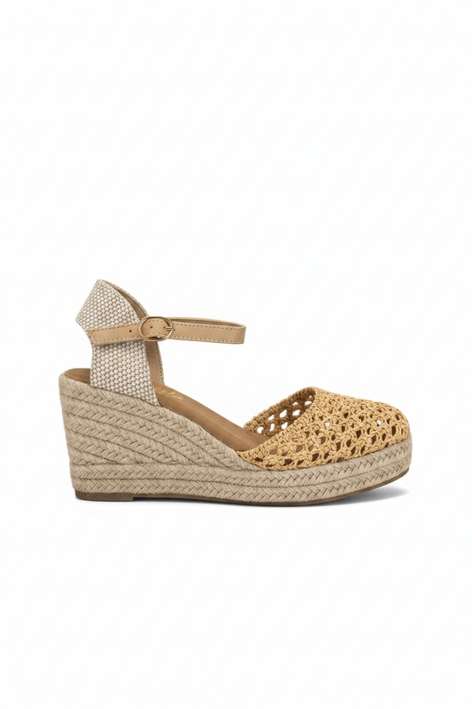 Sandalias Beige Cuña 15131 Hebilla Correa de mujer Costa Rica - ZOÉ BRAND 2026 beige clásico