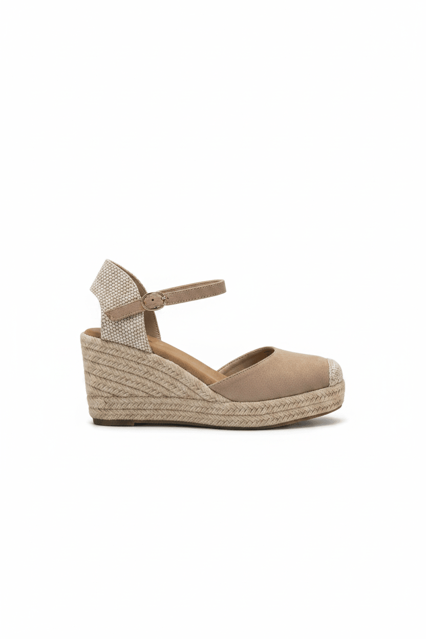 Sandalias Beige Cuña 15133 Hebilla Correa de mujer Costa Rica - ZOÉ BRAND 2026 beige clásico