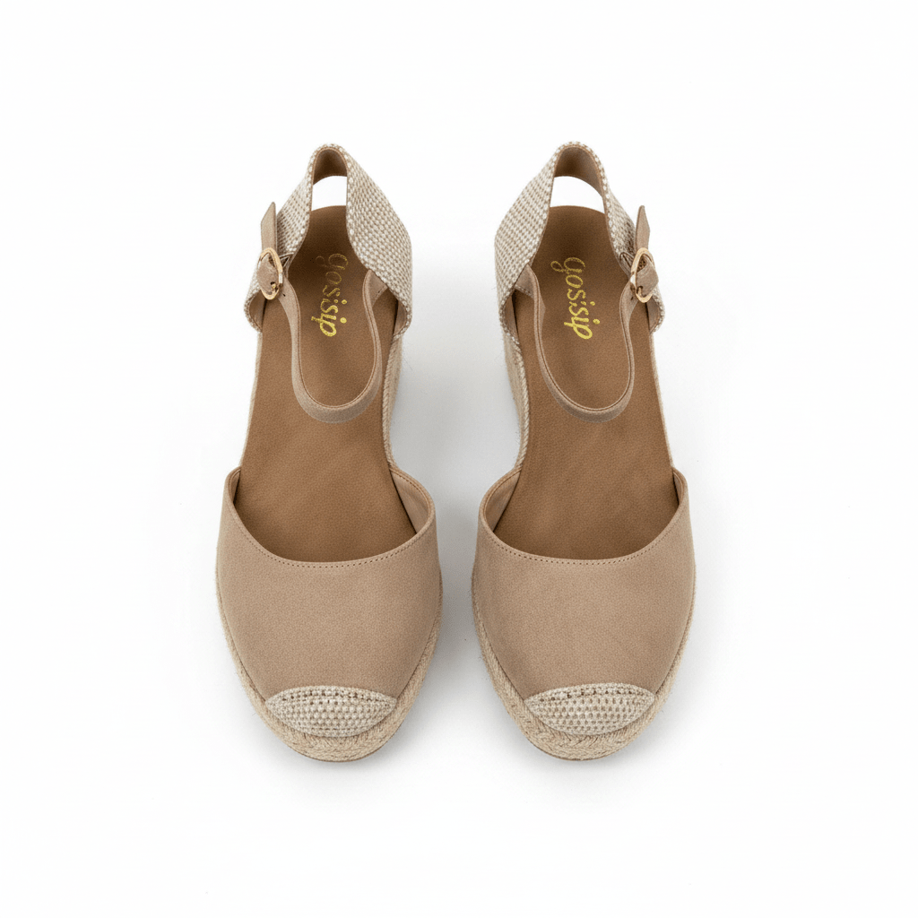 Sandalias Beige Cuña 15133 Hebilla Correa de mujer Costa Rica - ZOÉ BRAND 2026 beige clásico