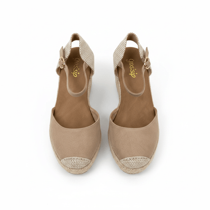 Sandalias Beige Cuña 15133 Hebilla Correa de mujer Costa Rica - ZOÉ BRAND 2026 beige clásico