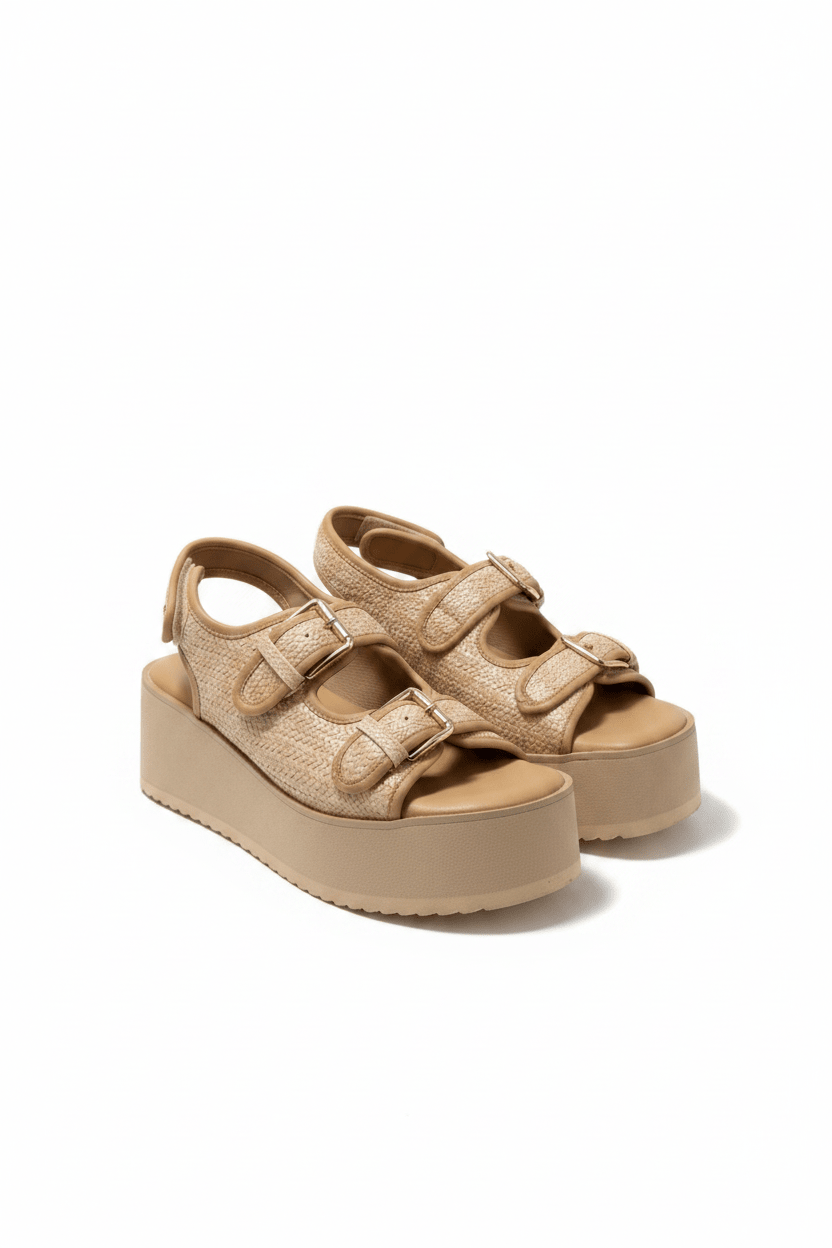 Sandalias Beige Plataforma 14933 Hebillas Casual de mujer Zoé Brand Costa Rica - ZOÉ BRAND 2026 disponible-35 disponible-36